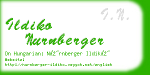 ildiko nurnberger business card